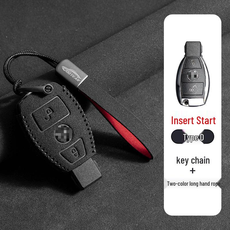 Чехол для ключа Mercedes-Benz E300L: Замша с пряжкой для мужских C260LC200L GLC/GLB220