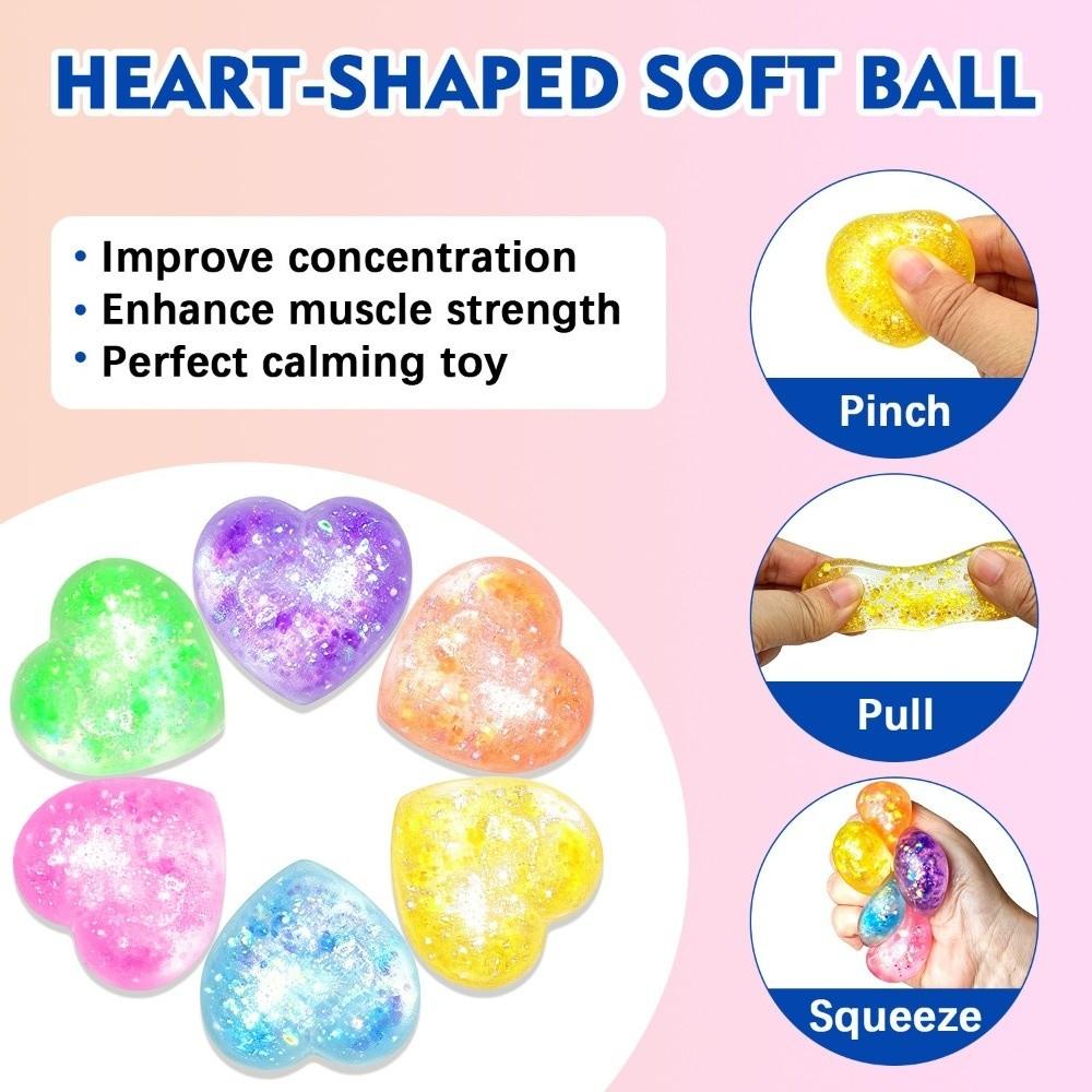 5pcs Color Changing Squishy Toy Heart Shaped Pinch Toy Love Squeeze toy Kneading Toy Party Favor