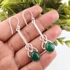 Green Onyx Cab 925 Solid Sterling Silver Earrings, Handmade Gemstone Earrings Jewelry, Gifts For Wife Designer Earrings Boho Gift For Her