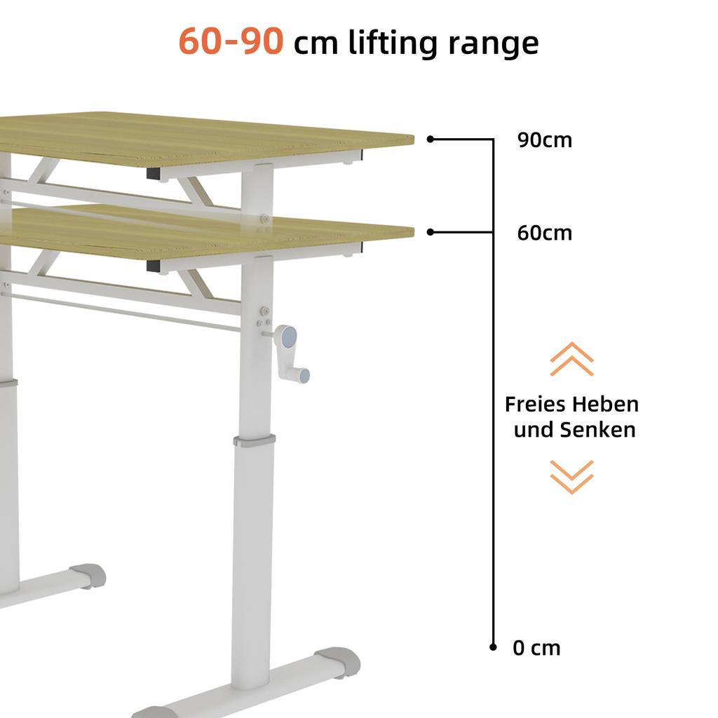 Adjustable Study Desk for Kids & Adults – Height-Adjustable, Multi-Purpose Home/Office Desk, Compact Design
