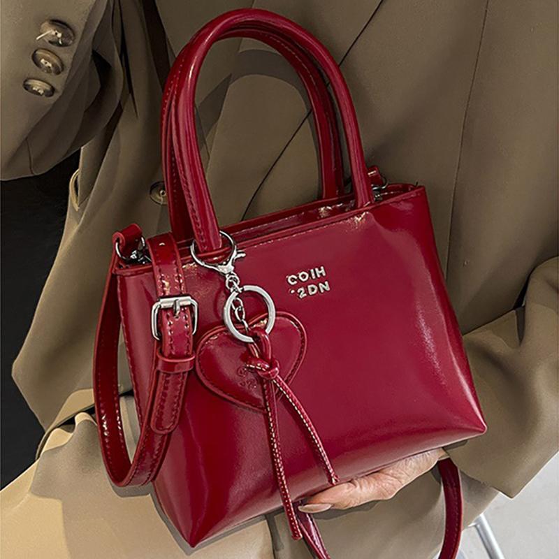 Красные свадебные сумки женские новые модные универсальные маленькие квадратные сумки женские простые мини-сумки из искусственной кожи с буквами на одно плечо