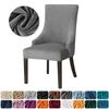 Velvet Stretch Wingback Chair Cover Soild Color Washable Dining Chair Cover High Back Sloping Armchairs Slipcovers Home Dining