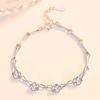 Peach Blossom Bracelet S999 Pure Silver Women's Diamond Sterling Silver Bestie Korean Style Petal Fashion Bracelet