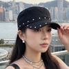 Spice Girls Rivet Flat Top Hat Cotton Equestrian Hat Personality Beret  Ladies