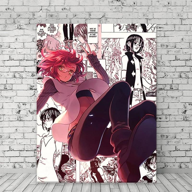 Рамка из цельного дерева, Gowther, семь смертных грехов, персонаж мультфильма, шитье, комиксы, украшение для дома, холст, картина, декор для гостиной, художественный постер