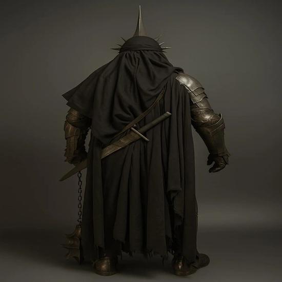 Nazgul Witch-King Cosplay Armor Costume Set Medieval Dark Lord Halloween Costume with Black Cloak Spiked Helmet Gift
