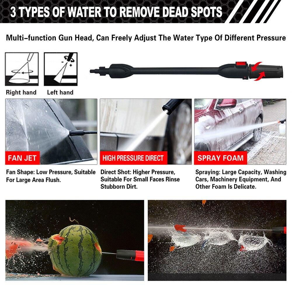 WISEUP 1400 Вт Мойка высокого давления Электрический очиститель высокого давления Портативная автомойка Регулируемая насадка-распылитель Инструменты для очистки