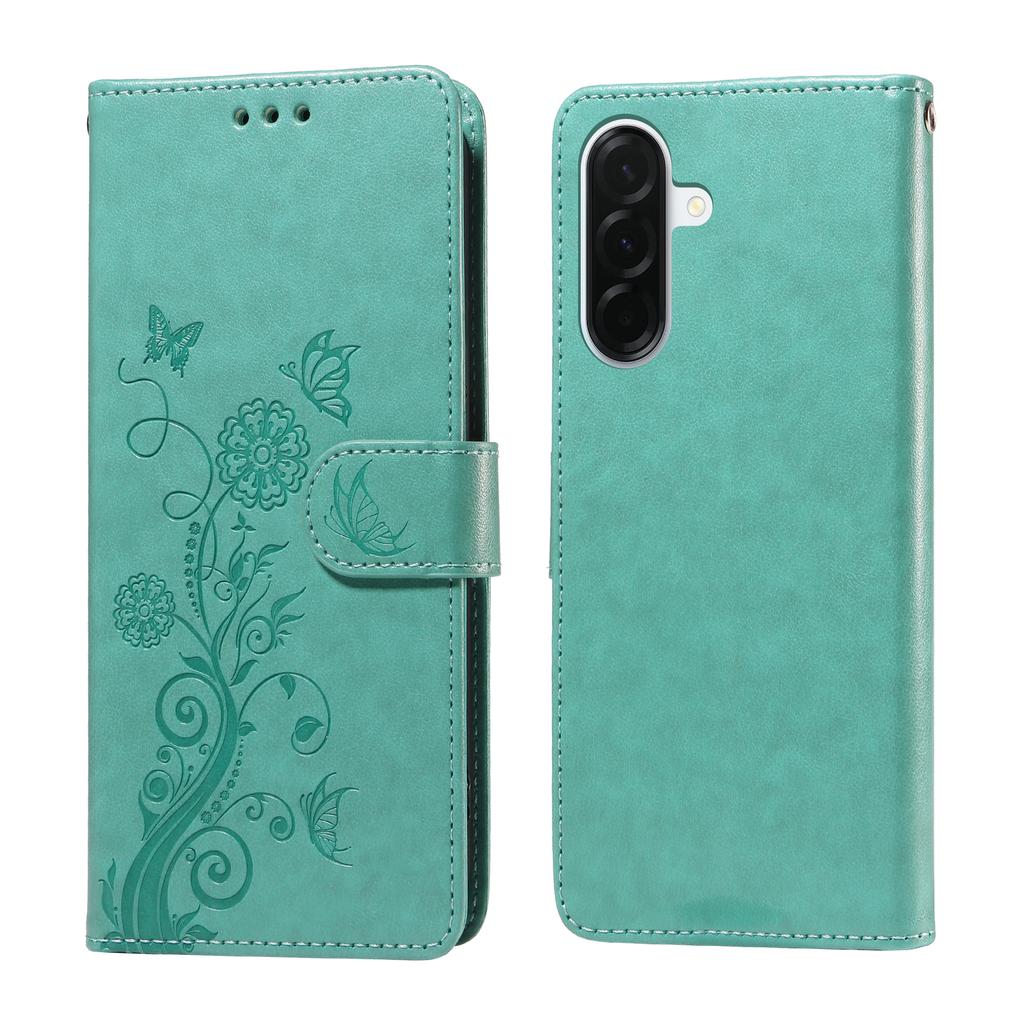 For Samsung Galaxy A37 5G Leather Case Butterfly Floral Imprint Wallet Stand Cover