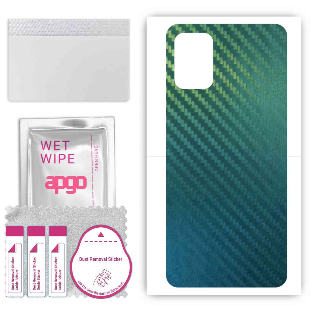 apgo Protective Skin Sticker for the back compatible with LG K62, Wrap Film, Foil, Vinyl - Pattern Carbon Chameleon CAKA1