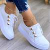 Women's Casual Sneakers Lightweight Comfy Platform Lace-up Solid Color All-season Versatile Fashion