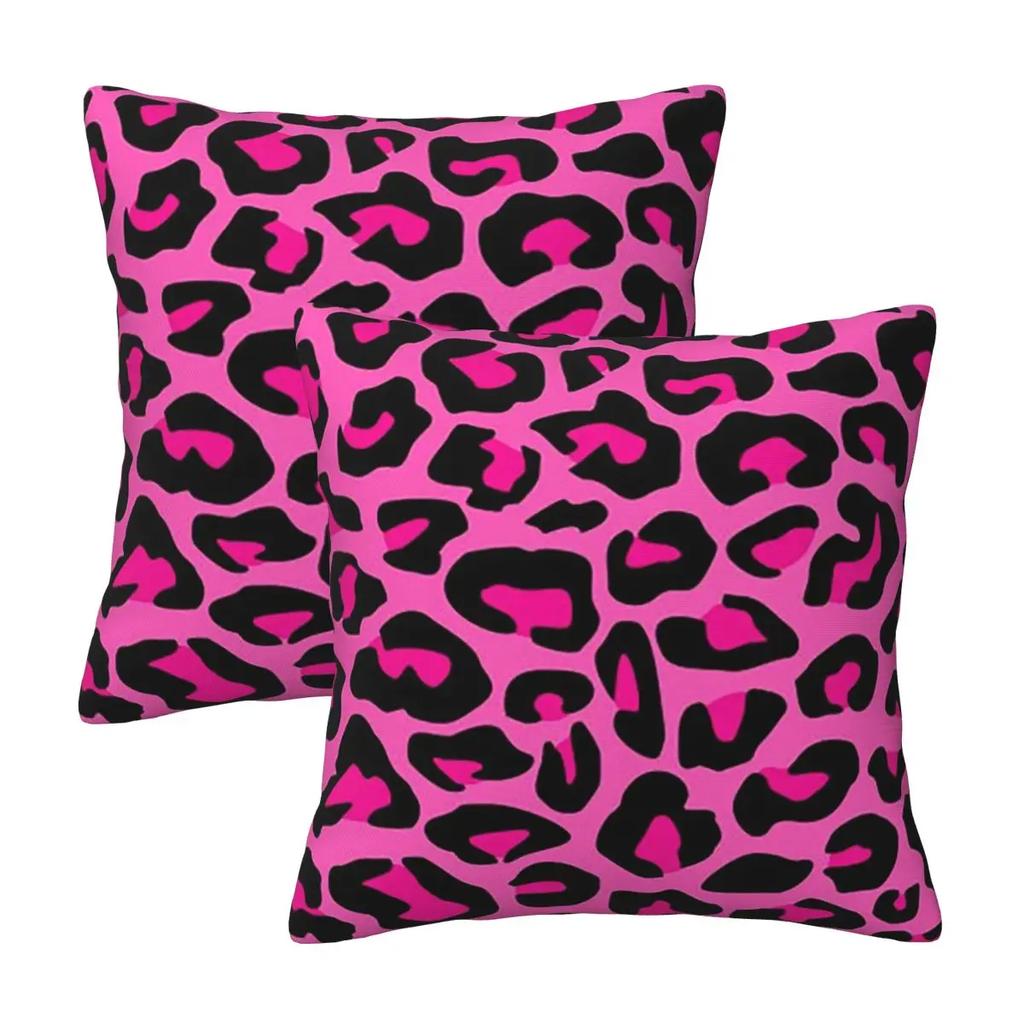 Leopard Cheetah Seamless Pattern Animal Skin Print Spots 2 Pcs Square Pillowcase Pillow Cover Cushion Throw Pillow For Home