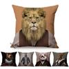 Nordic Art Posters Style Decoration Cushion Cover Lion Rabbit Zebra Deer Funky Animal Funny Oil Painting Sofa Throw Pillow Cases