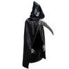 APOSITV Grim Reaper Cosplay Costume for Men, Devil Costume, Halloween Costume, 4-Piece Set, Includes Cape and Scythe