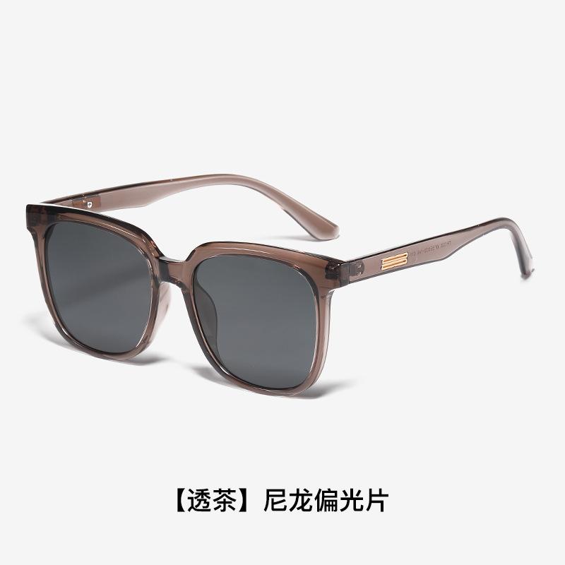 Fashionable large-frame sunglasses for women, face-slimming nylon polarized sun glasses, UV protection, new trendy style