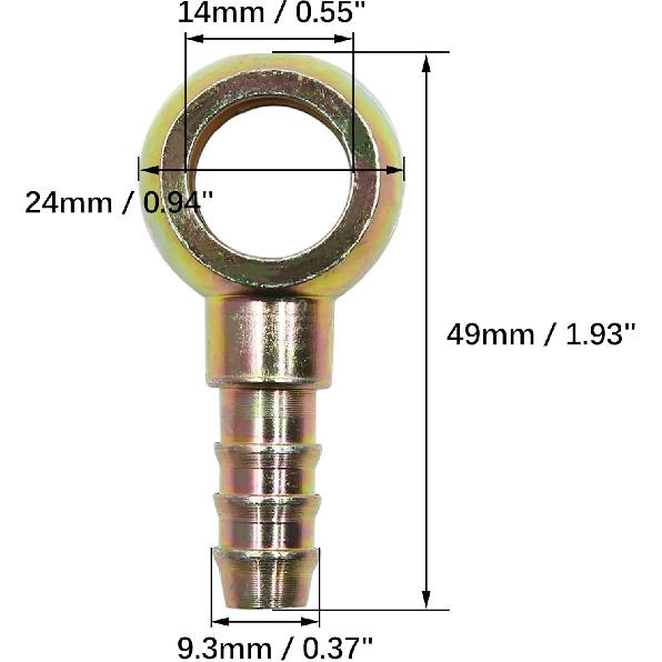 2 шт. 5/16" 8 мм Внутренний Диаметр Штуцер для Шланга 14 мм Фитинг под Шайбу Адаптер-Соединитель Топливной Линии для