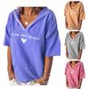 Модные женские футболки с v-образным вырезом и коротким рукавом с буквенным принтом, пуловер с капюшоном, свободные топы