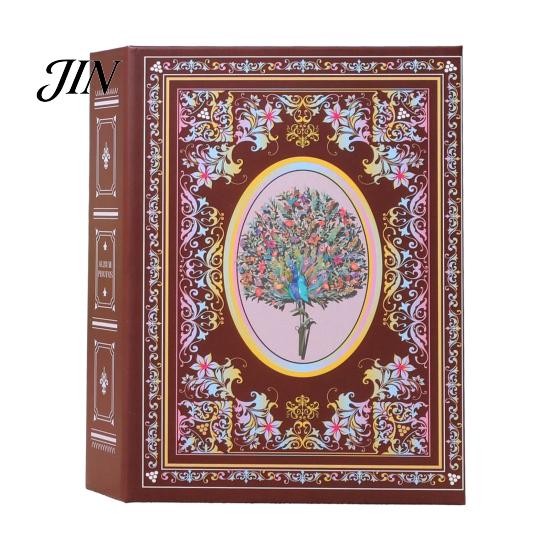 Compact Photo Album Album, Laminated Sleeve Page Refillable Mini Picture Holder, Vintage Ethnic Style Memory Book for Travel Postcards & Photos,