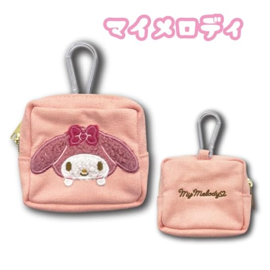 Hatakeyama Shoji Sanrio Mini Pouch with Carabiner, 3D Appliqué Embroidery, Character Accessory Case,