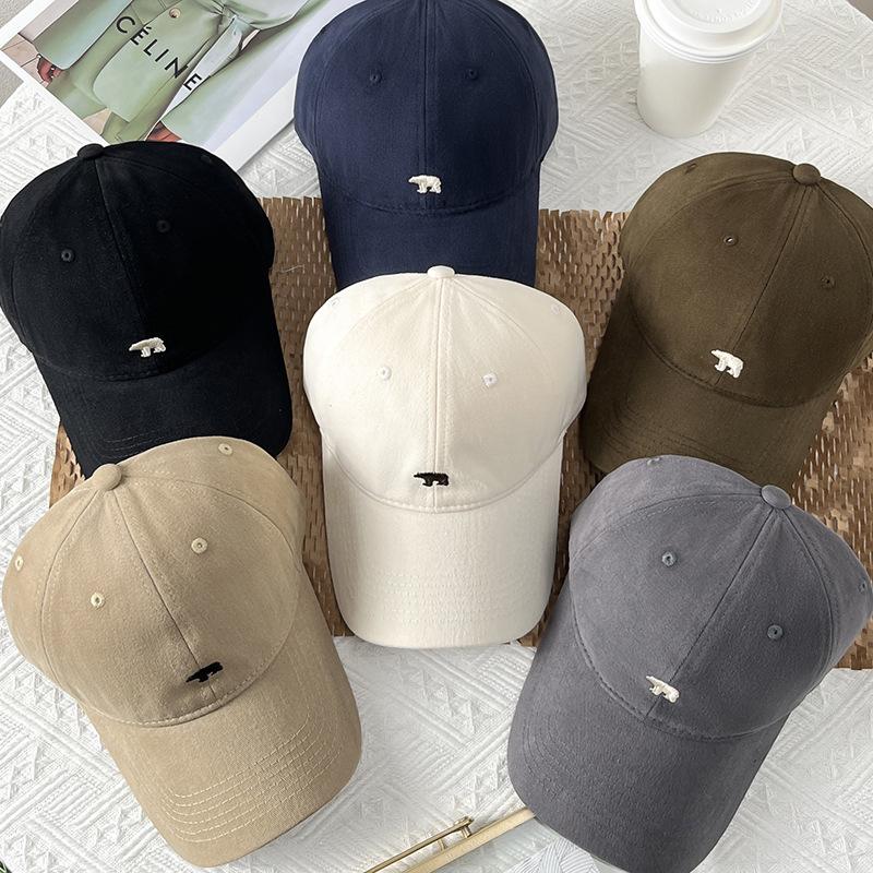 Summer American Baseball Cap Children'S Versatile Soft Top Polar Bear Peaked Cap Men'S Trend Brand Face Small Sunscreen Cap