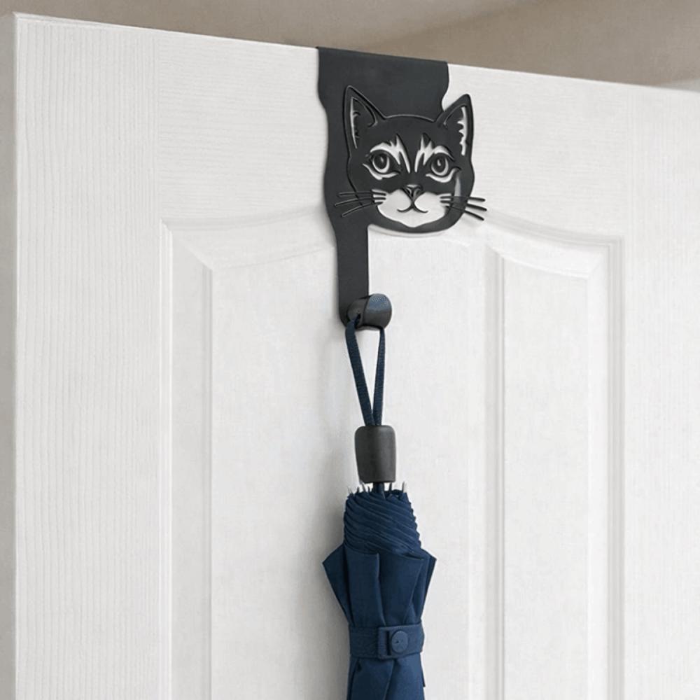 Black Coating Cats Shaped Over Door Hook Rustproof Over the Door Hangers Wall Hanger Cat Lovers