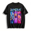 HUNTRIX Девочки Группа Принт Повседневная Топ Модный Аниме Стиль Свободный Покрой Унисекс Футболка Хлопковая Футболка