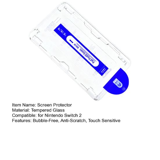 Screen Protector for Nintendo Switch 2 Clear Anti-Scratch Touch Sensitive Bubble-Free Game Console Tempered Glass Screen Protective
