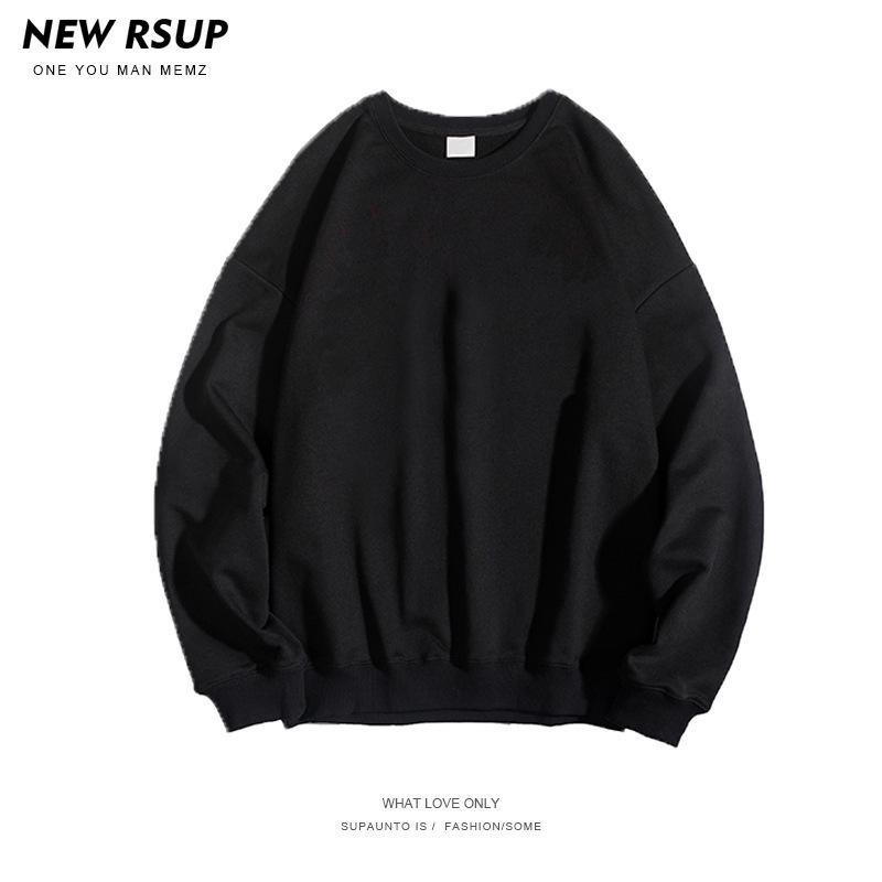 Мужская толстовка из утолщенного бархата осень/зима плюс - модная белая футболка с круглым вырезом