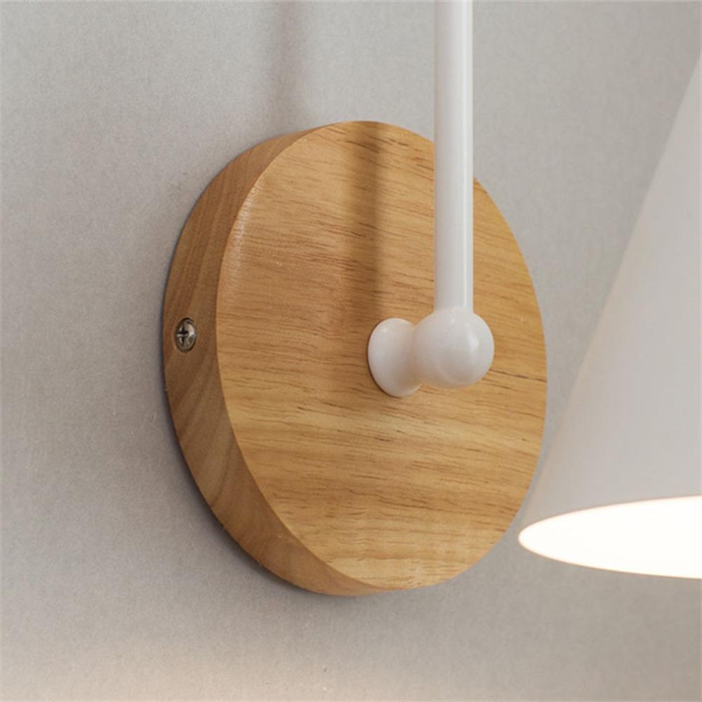 Wall Decor Modern Nordic Bedroom Wall Lamp Solid Color Wood Bedside Wall Light