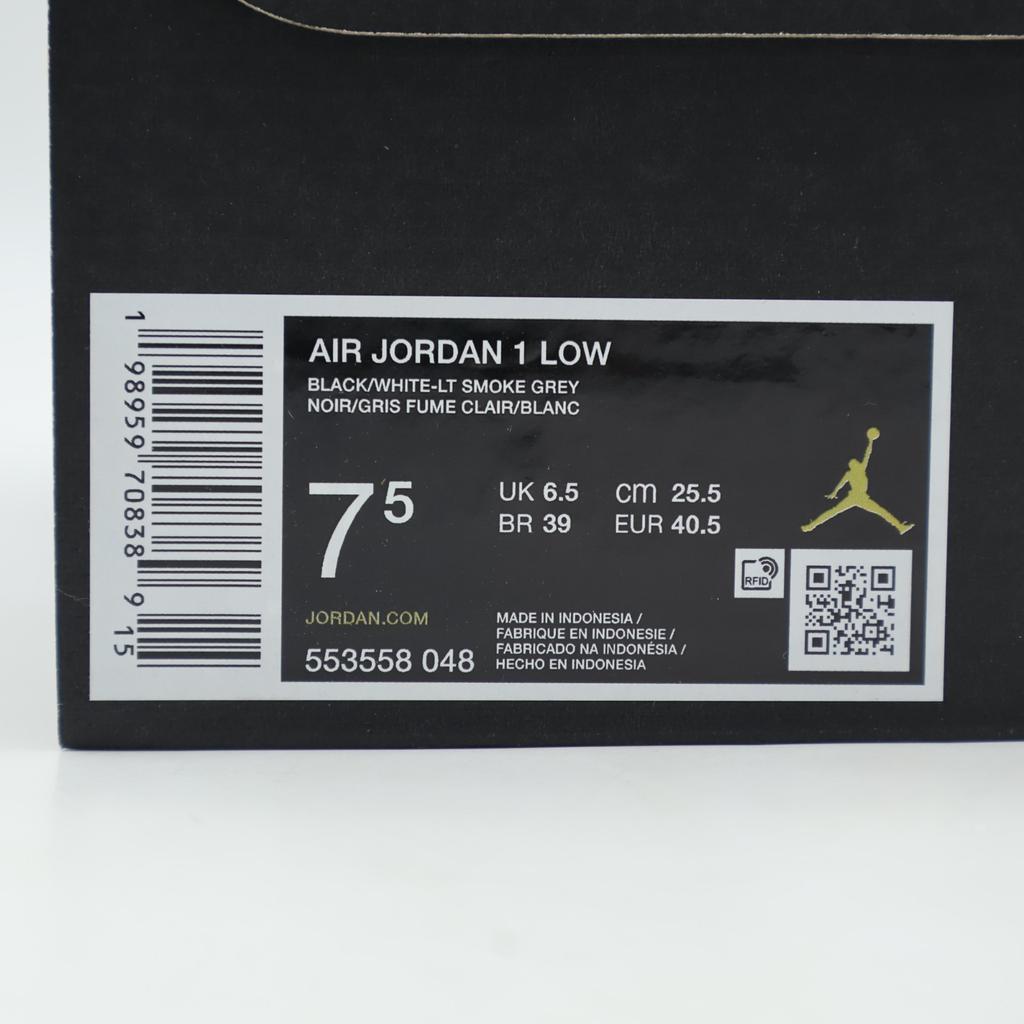 553558-048 Nike Air Jordan 1 Low "Черный/Светло-дымчато-серый/Белый" (Мужской)