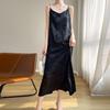 2024 French Style Satin Slip Dress: Women's Summer Sexy Imitation Silk Long Dress