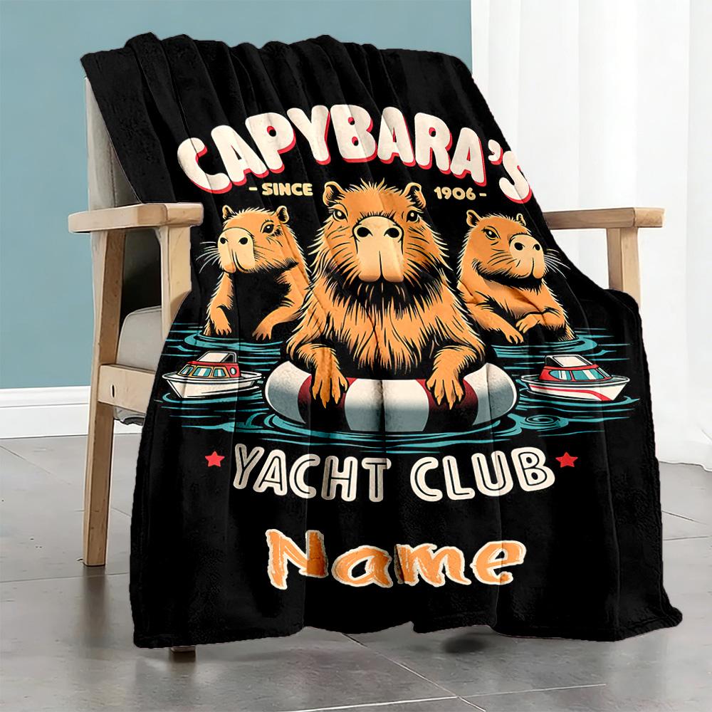 Capibala78 Personalized Text Blanket Multi-purpose Personalized Blanket Soft Warm Cozy Great for Seaside Picnics Couch Chair Ideal for All Seasons