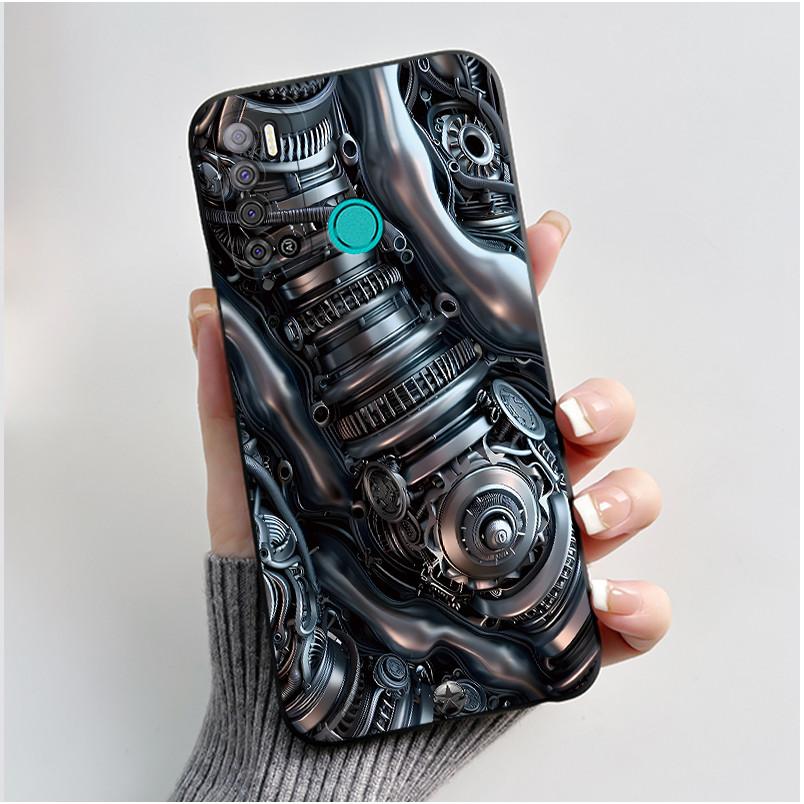 Защитный противоударный мягкий чехол для телефона Tecno LC7/Pouvoir 4/Pouvoir 4 Pro/LC8/Spark Power 2 Черный чехол Уникальный дизайн Обложка