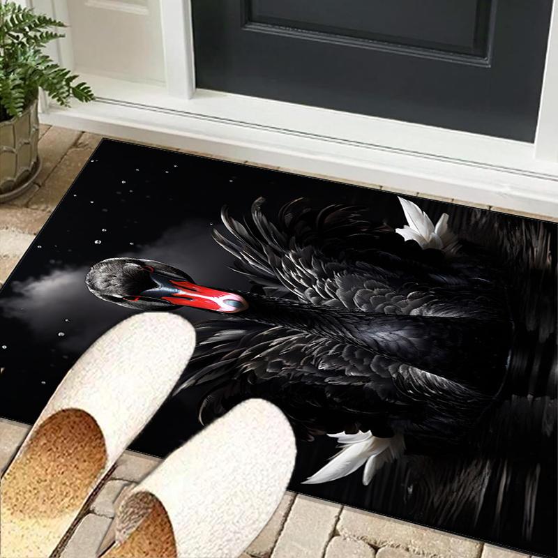 Swan And Lotus Fantasy Office Rug Chair Mat, Entryway Carpet, Suitable for Front Door, Bedroom, Living Room, Desk, Holiday Gift