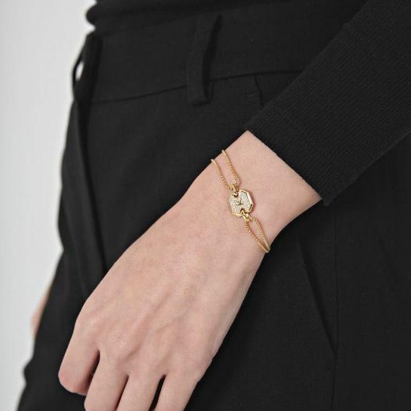 Gaman W Gold Pave Bird Bracelet