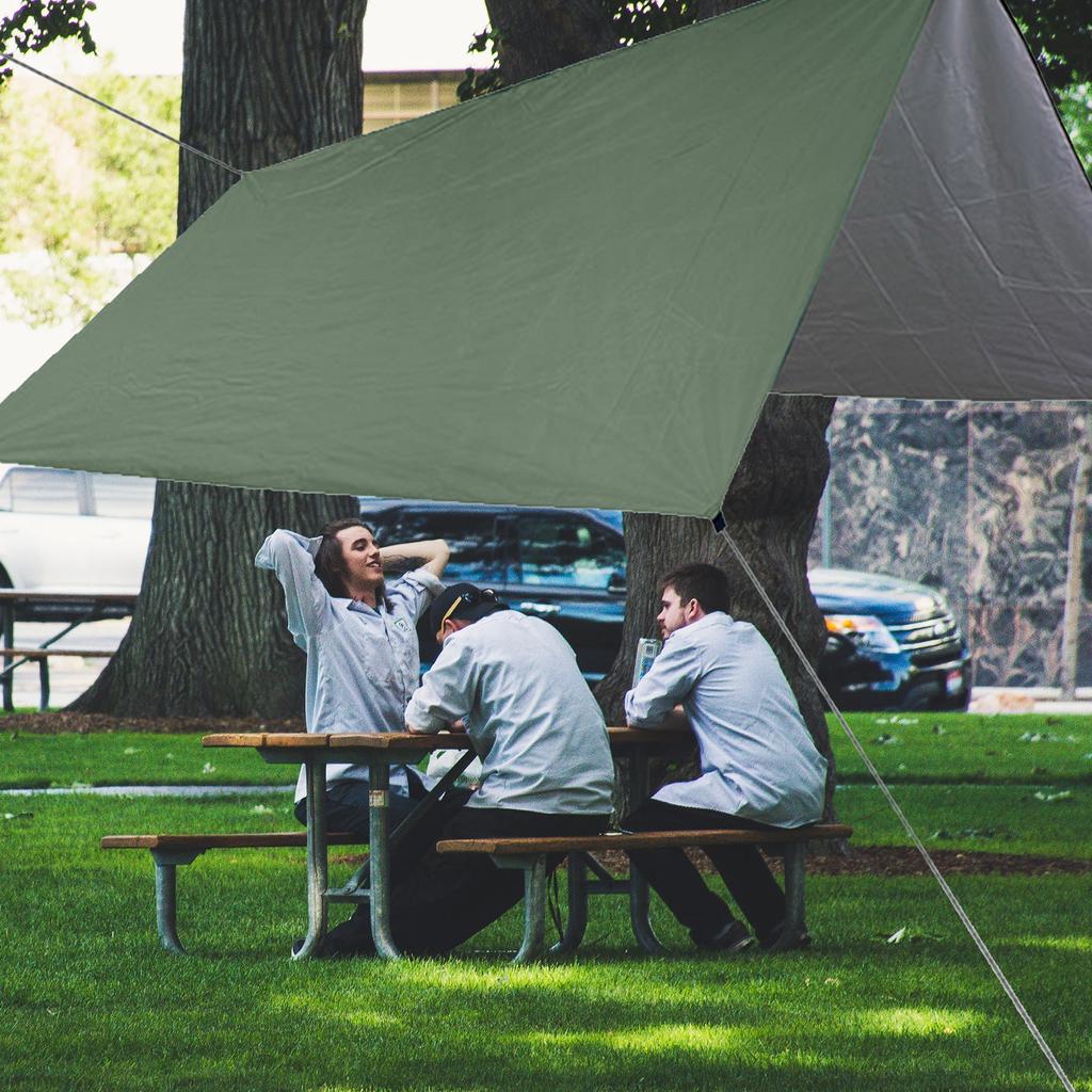 10 X 10 FT Sail Canopy Waterproof Rain Fly Sun Shade UV Resistant Heavy Duty Sand Sunshade With