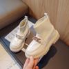 Children Socks Boots Simple Girls Princess Short Boots Fashion Kids Leather Boots with Metal Chains Classic Non-slip 2024 New