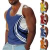 Mens Summer Surf Beach Tank Top Casual Breathable Sleeveless Top Loose Print Tank Top