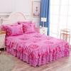 Printed Bed Skirt Skin-Friendly Bed Skirt Single Piece Single Double Bed Cover Three-Piece Set Double Layer Lace Bed Skirt Bed Cover