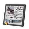 Pet Memorial Pictures Frame for Loss of Dog Cats 9x9Inch Desktops Wooden Photo Frame with Collar Clip Sympathy Gift