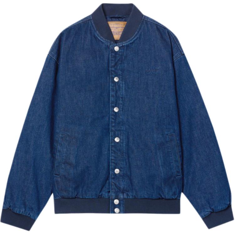 Levi's Джинсовые куртки Мужские Темно-синие С воротником-стойкой Умеренные Другие 005MZ-0001