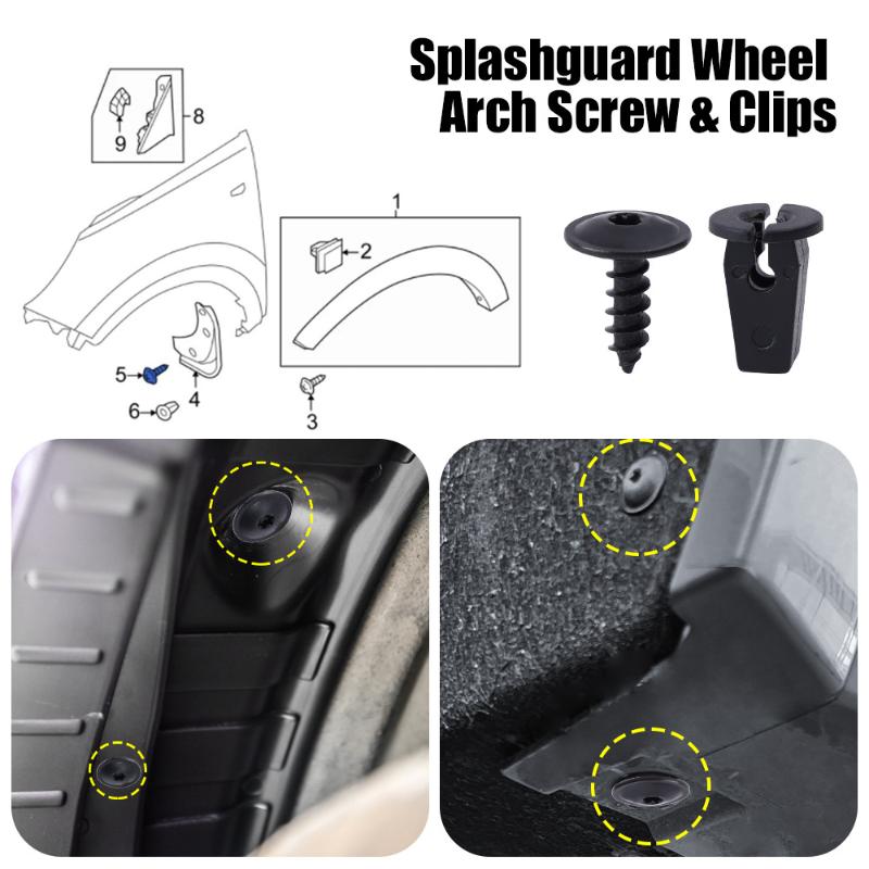 10/20/50/100PCS Auto Mudguard Lining Snap Screws For Engine Cover Undertray Splashguard Wheel Fastener Clips Bolt