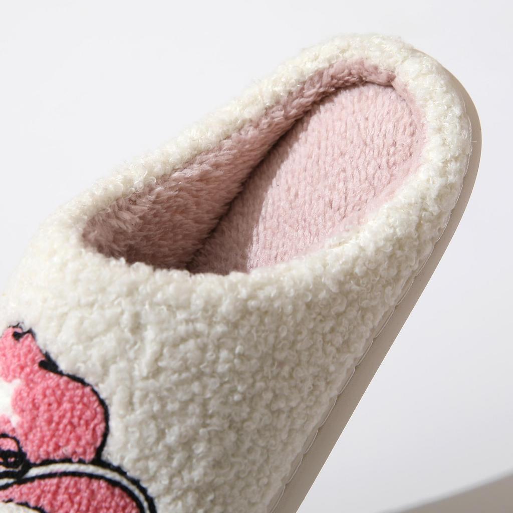 Женские теплые домашние тапочки - Зимние хлопковые сапоги с цветочным принтом Cross-Border