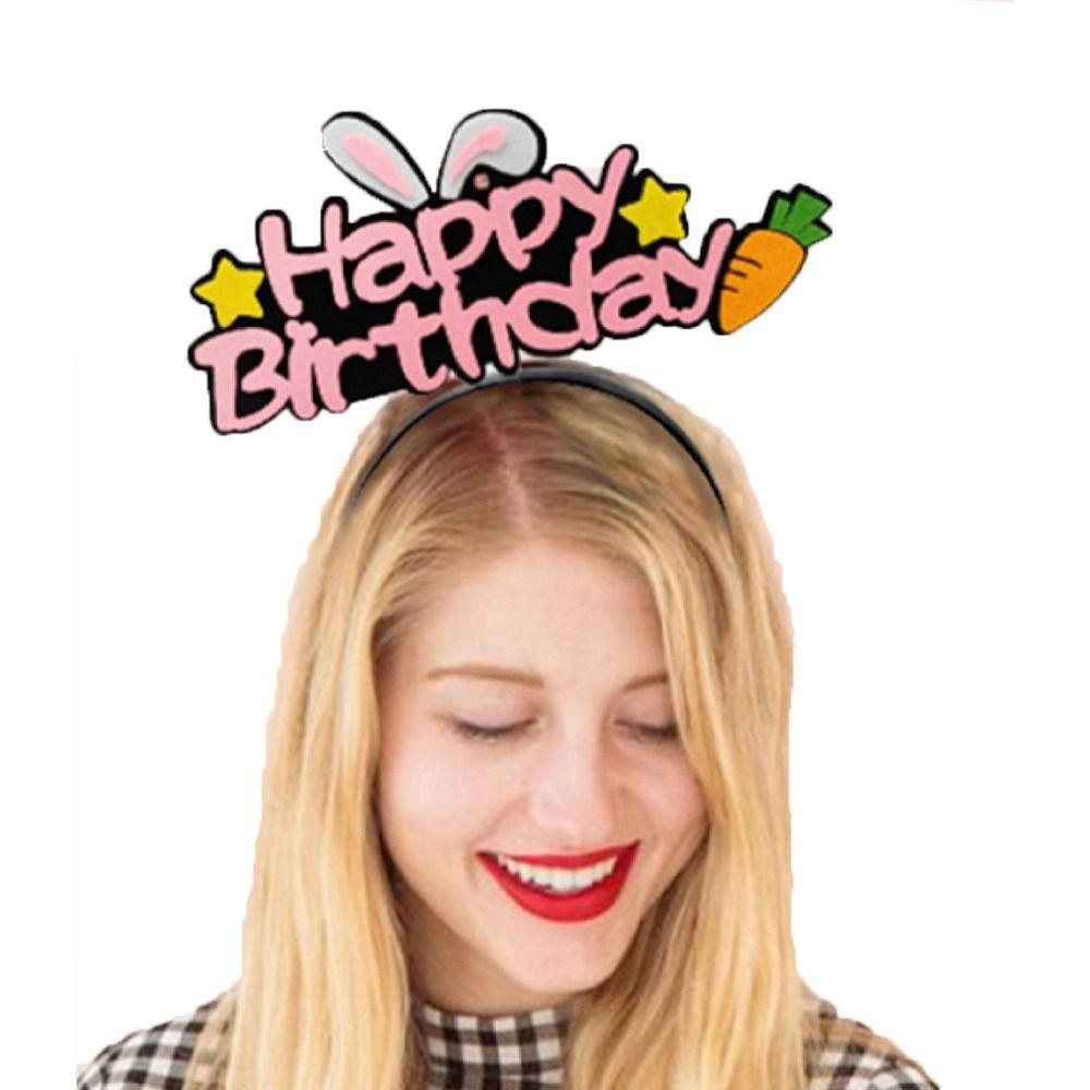 Уши кролика, звезды, буквы, светящиеся обручи для волос, корона, повязки на голову со светодиодной подсветкой, головной убор со светом на день рождения