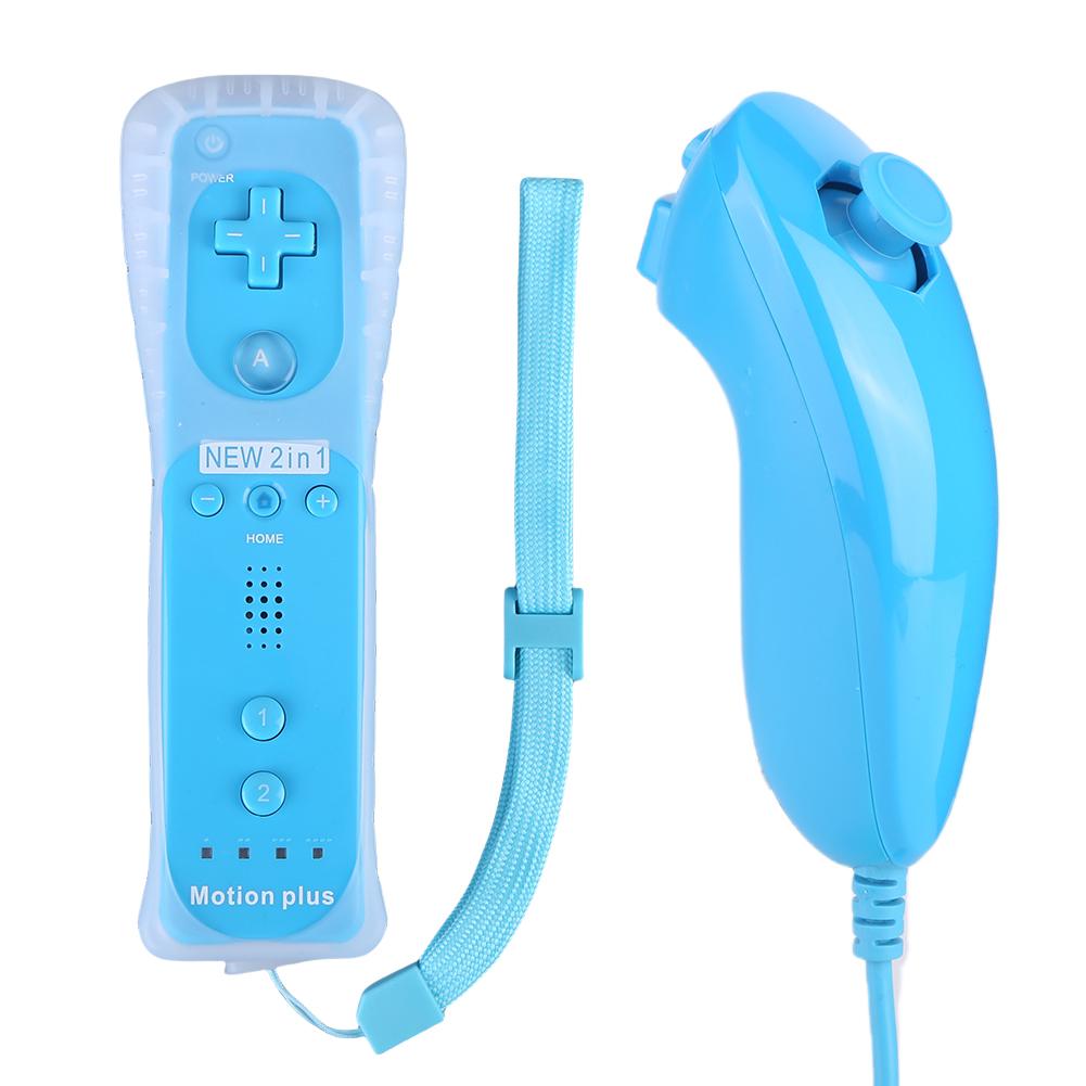 2 в 1 беспроводной пульт дистанционного управления со встроенным пультом управления Motion Plus и нунчаком для управления играми Wii/Wii U