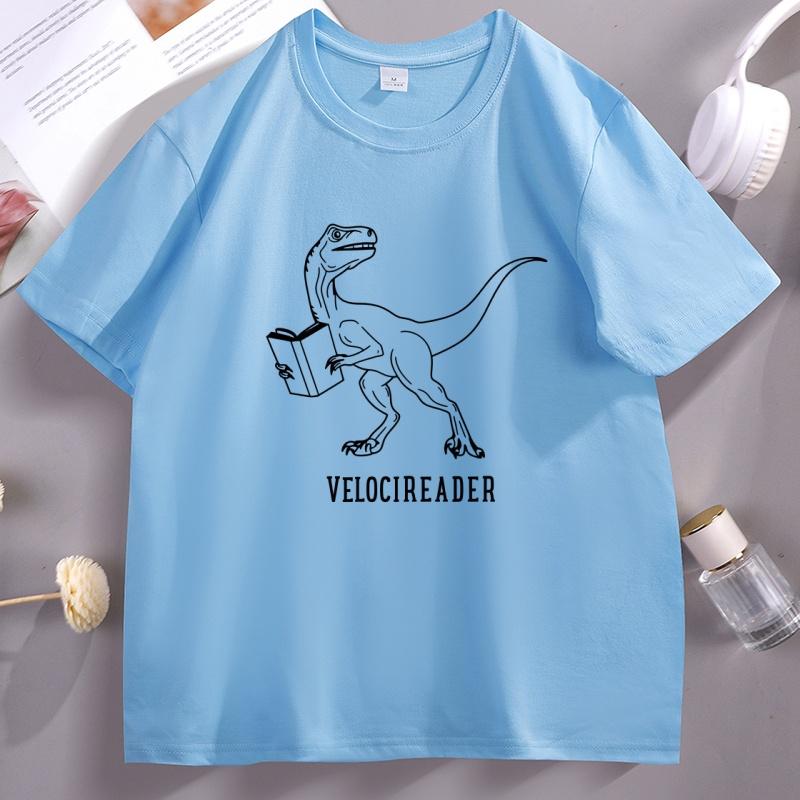 Футболка с принтом Velocireader Book для женщин, футболка с динозавром и книгой, для любителей книг, книголюбов, с коротким рукавом, одежда, топы
