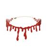 Party Dress Ball Punk Rock Deathrock Blood Red Stitch Choker Necklace MIT