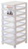 Thanko Plastic 7 Tier Storage for Small Items Stocky Width X Depth X Height Soft Beige 31.4 40.5 74.5cm
