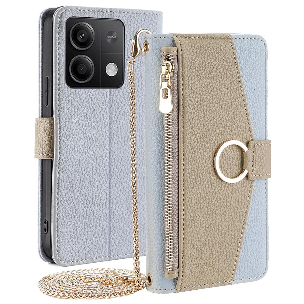 Для Xiaomi Redmi Note 13 5G Чехол-кошелек с плечевым ремнем Зеркало внутри кожаного чехла для телефона