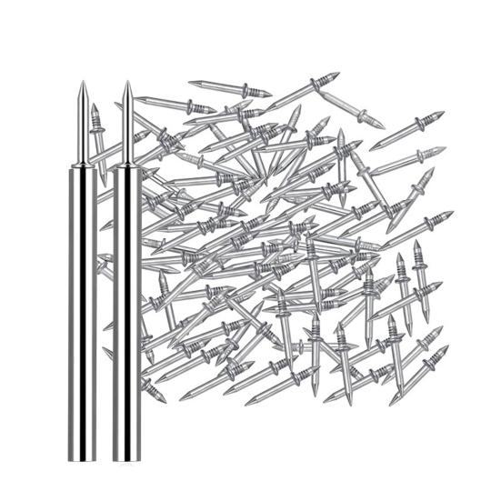 100 шт./кор. Двойная головка, гвоздь для плинтусов, бесшовный гвоздь с гильзой, инструмент для плинтуса из цельного дерева, двухсторонний гвоздь, невидимый винт безопасности
