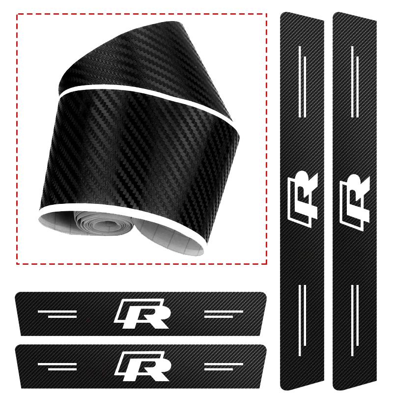 2026 Hot Sticker High-quality Carbon Fiber Car Door Sill Protector Sticker For Volkswagen R Golf Tiguan Jetta Transporter Passat